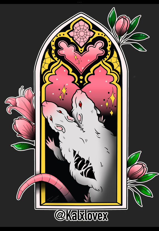 Pink Rat Queen Sticker