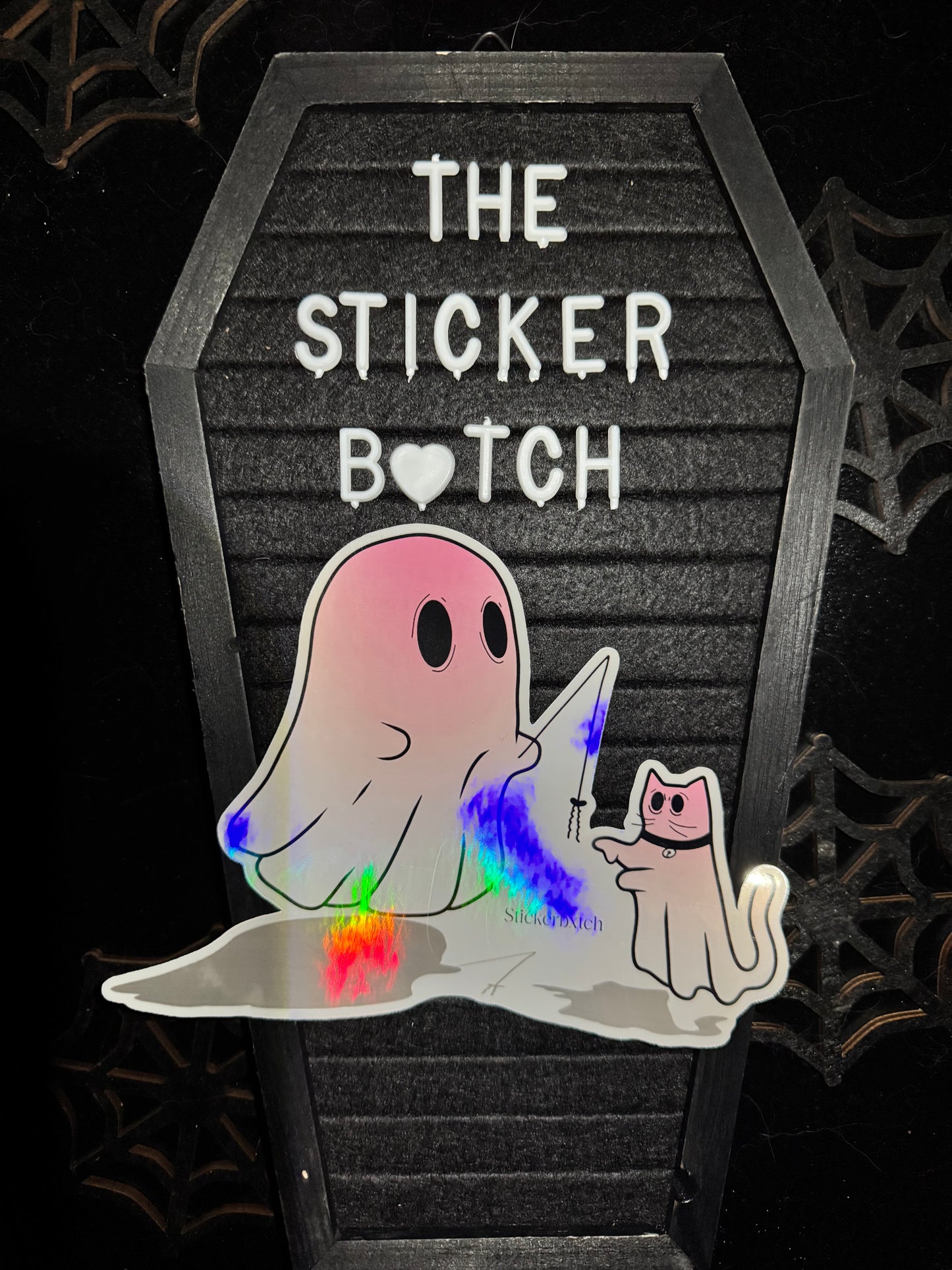 Pink boo sticker