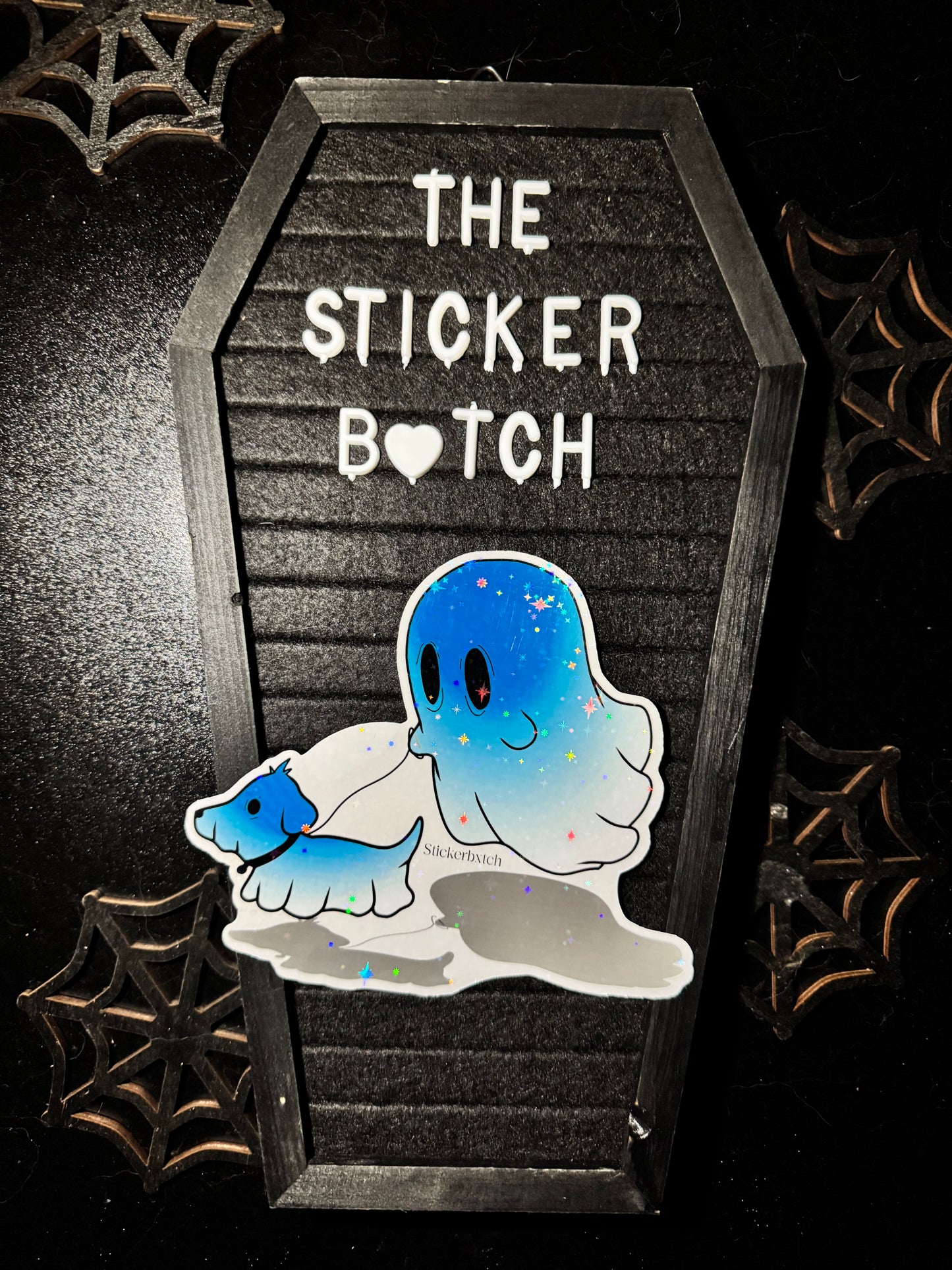 Blue boo sticker